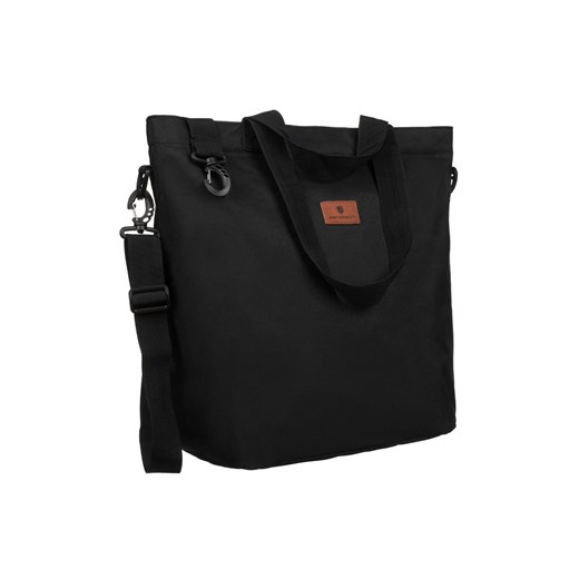 Pojemna shopperka damska z wytrzymałego poliestru - Peterson - czarna ze sklepu 5.10.15 w kategorii Torby Shopper bag - zdjęcie 169697668