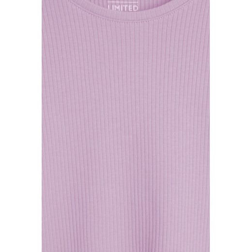 Różowa bluzka dziewczęca z dzianiny w prążki - długi rękaw - Limited Edition 128 5.10.15