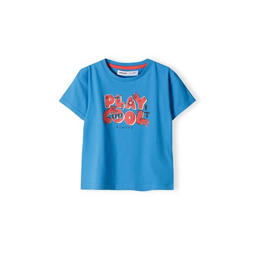 Niebieska bawełniana koszulka chłopięca- Play cool ze sklepu 5.10.15 w kategorii T-shirty chłopięce - zdjęcie 169697696