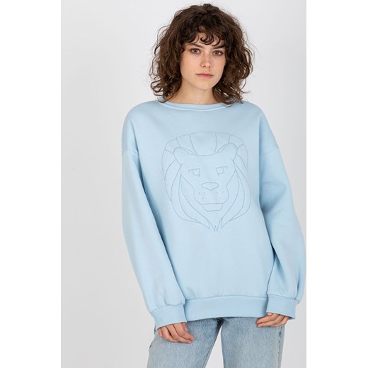 Jasnoniebieska dresowa bluza bez kaptura oversize ze sklepu 5.10.15 w kategorii Bluzy damskie - zdjęcie 169697956