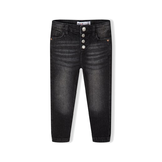 Czarne jeansy o wąskim kroju skinny z kieszeniami dla dziewczynki ze sklepu 5.10.15 w kategorii Spodnie dziewczęce - zdjęcie 169698017