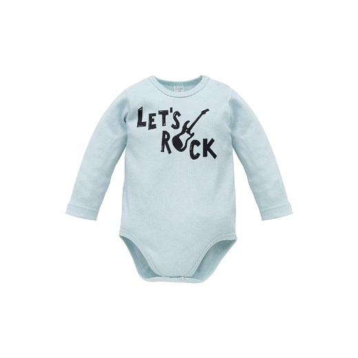 Bawełniane body niemowlęce z długim rękawem Let's rock niebieske ze sklepu 5.10.15 w kategorii Body niemowlęce - zdjęcie 169698295