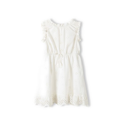 Biała letnia sukienka haftowana dla dziewczynki ze sklepu 5.10.15 w kategorii Sukienki dziewczęce - zdjęcie 169698296