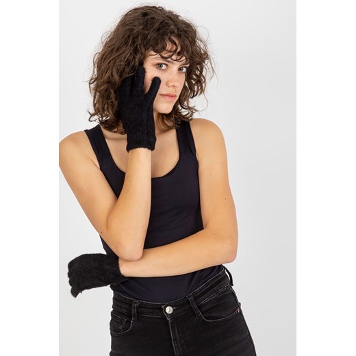 Czarne damskie rękawiczki zimowe ze sklepu 5.10.15 w kategorii Rękawiczki damskie - zdjęcie 169698389