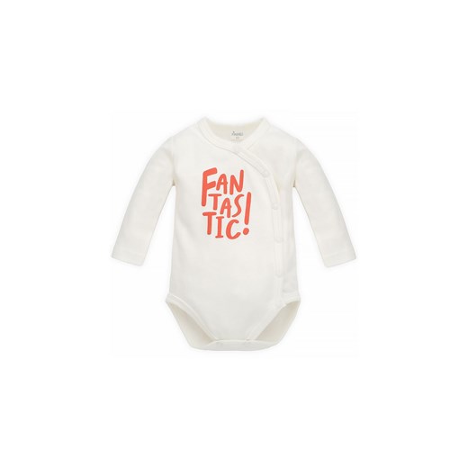 Body niemowlęce z długim rękawem z napisem Fantastic ecru ze sklepu 5.10.15 w kategorii Body niemowlęce - zdjęcie 169698658