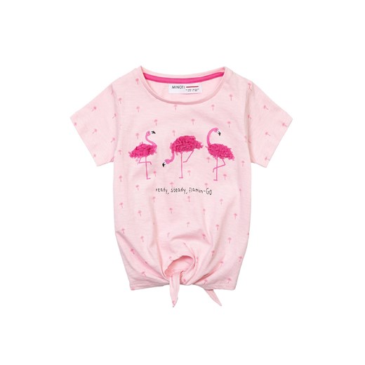 Różowa bluzka niemowlęca z wiązaniem u dołu - flamingi Minoti 92/98 wyprzedaż 5.10.15