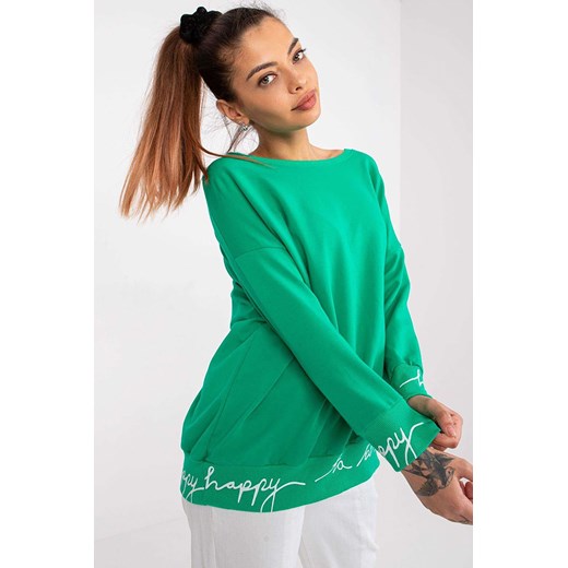 Bluza damska z nadrukiem - zielona ze sklepu 5.10.15 w kategorii Bluzy damskie - zdjęcie 169698868