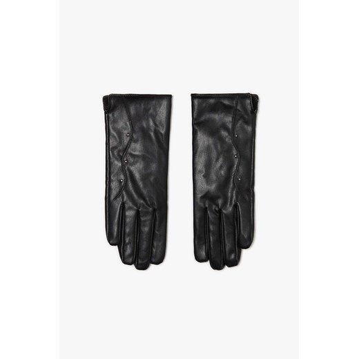 Rękawiczki damskie czarne z dżetami ze sklepu 5.10.15 w kategorii Rękawiczki damskie - zdjęcie 169699228