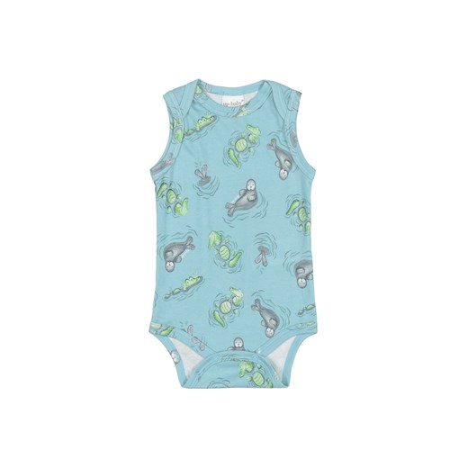 Bawełniane body w foki - niebieskie ze sklepu 5.10.15 w kategorii Body niemowlęce - zdjęcie 169699265