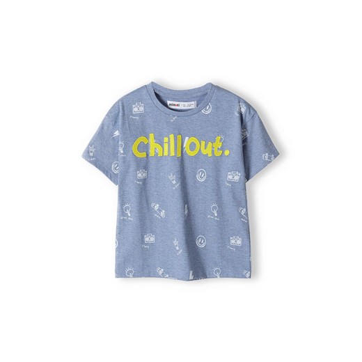 Niebieski t-shirt z dzianiny dla chłopca- Chillout ze sklepu 5.10.15 w kategorii T-shirty chłopięce - zdjęcie 169699336