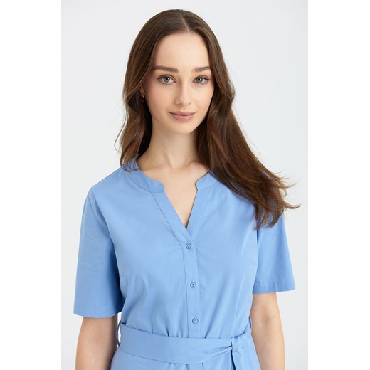 Rozkloszowania sukienka za kolano niebieska Greenpoint 40 okazyjna cena 5.10.15