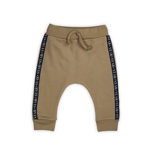 Bawełniane spodnie chłopięce Space - brązowe ze sklepu 5.10.15 w kategorii Spodnie i półśpiochy - zdjęcie 169699785
