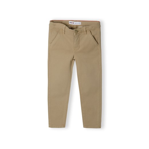 Jasnobrązowe spodnie typu chinosy chłopięce Minoti 140/146 okazja 5.10.15
