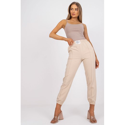Spodnie damskie ze ściągaczami beżowe ze sklepu 5.10.15 w kategorii Spodnie damskie - zdjęcie 169699806