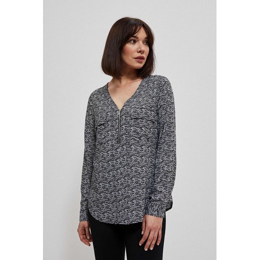 Koszula damska nierozpinana z wiskozy czarna ze sklepu 5.10.15 w kategorii Bluzki damskie - zdjęcie 169700205