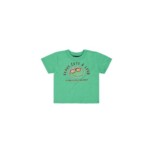 Zielony t-shirt niemowlęcy z Dinozaurem ze sklepu 5.10.15 w kategorii Koszulki niemowlęce - zdjęcie 169700256