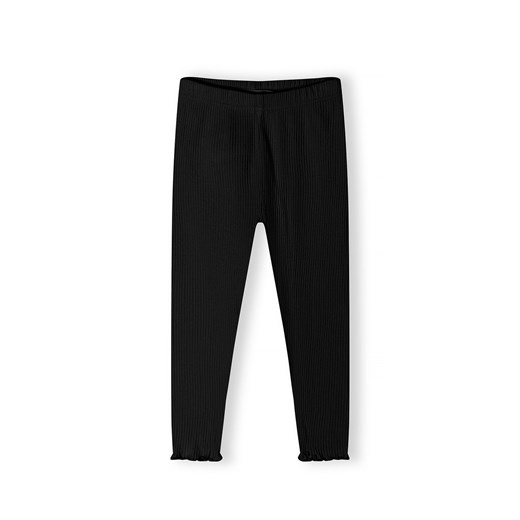 Dziewczęce legginsy czarne z dzianiny prążkowanej ze sklepu 5.10.15 w kategorii Spodnie dziewczęce - zdjęcie 169700279