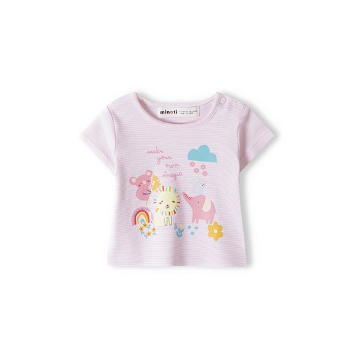 T-shirt niemowlęcy z bawełny 2-pak zwierzątka Minoti 68/74 5.10.15