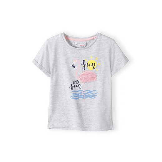 Bluzka szara z krótkim rękawem dziewczęca- Sun and fun ze sklepu 5.10.15 w kategorii Bluzki dziewczęce - zdjęcie 169700298