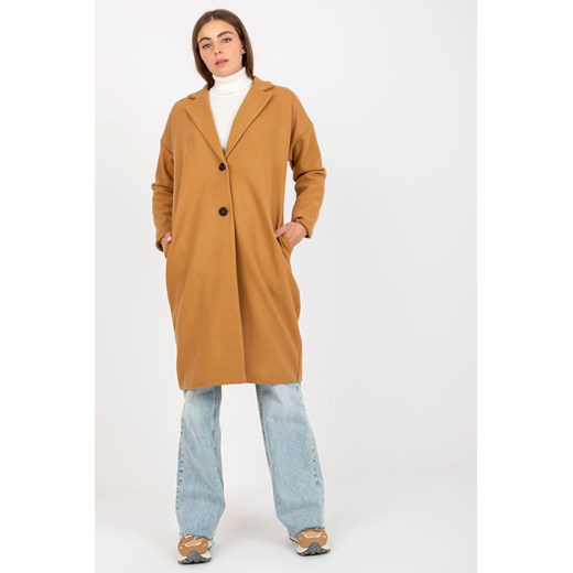 Och Bella Camelowy jednorzędowy płaszcz oversize ze sklepu 5.10.15 w kategorii Płaszcze damskie - zdjęcie 169700308