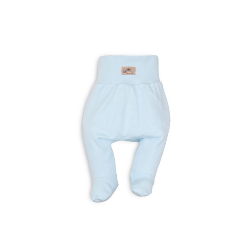 Bawełniane półśpiochy niemowlęce - błękitne ze sklepu 5.10.15 w kategorii Spodnie i półśpiochy - zdjęcie 169700447