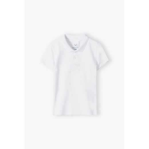 Biała bluzka polo z krótkim rękawem bawełniana dla chłopca ze sklepu 5.10.15 w kategorii T-shirty chłopięce - zdjęcie 169700566