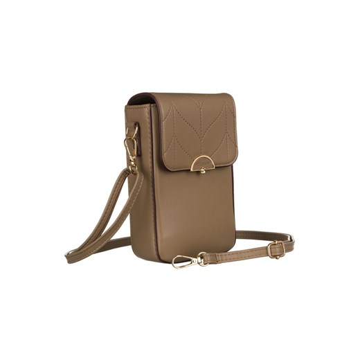 Mini torebka-portfel ze skóry ekologicznej - Peterson - brązowa ze sklepu 5.10.15 w kategorii Portfele damskie - zdjęcie 169700576