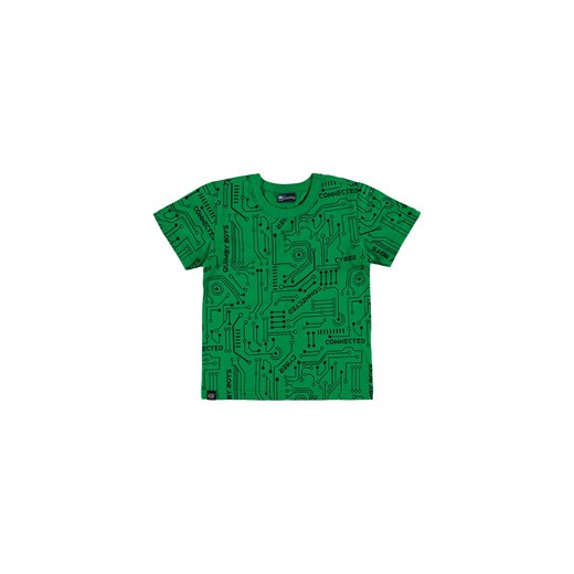 Zielony bawełniany t-shirt chłopięcy z nadrukiem ze sklepu 5.10.15 w kategorii T-shirty chłopięce - zdjęcie 169700626