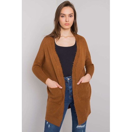 Sweter damski brązowy z kieszeniami ze sklepu 5.10.15 w kategorii Swetry damskie - zdjęcie 169700648