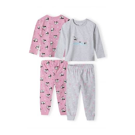 Piżama z długim rękawem oraz nadrukiem w misie pandy dla dziewczynki 	2-pack ze sklepu 5.10.15 w kategorii Piżamy dziecięce - zdjęcie 169700855