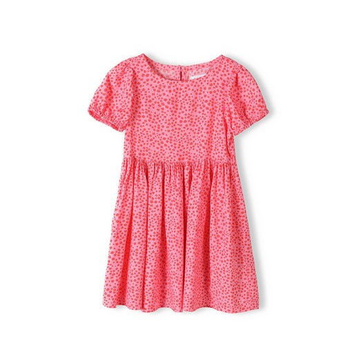 Różowa sukienka letnia z wiskozy w kwiatki ze sklepu 5.10.15 w kategorii Sukienki niemowlęce - zdjęcie 169700876