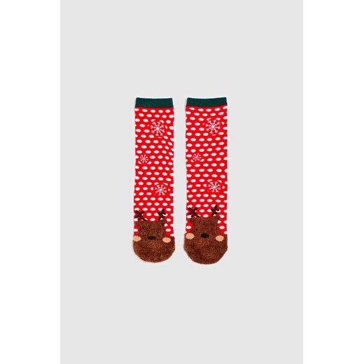 Świąteczne skarpety damskie czerwone ze sklepu 5.10.15 w kategorii Skarpetki damskie - zdjęcie 169700947