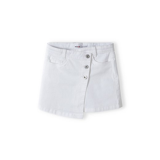 Biała spódnica krótka dziewczęca z ozdobnymi guzikami ze sklepu 5.10.15 w kategorii Spódnice dziewczęce - zdjęcie 169701087
