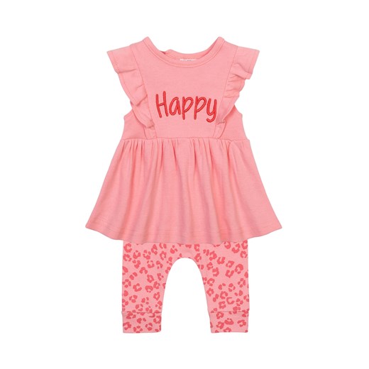 Różowy komplet niemowlęcy bawełniany- bluzka i legginsy ze sklepu 5.10.15 w kategorii Komplety niemowlęce - zdjęcie 169701476