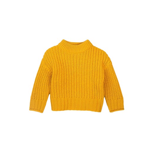 Dziewczęcy klasyczny sweter z półgolfem - żółty ze sklepu 5.10.15 w kategorii Swetry dziewczęce - zdjęcie 169701497
