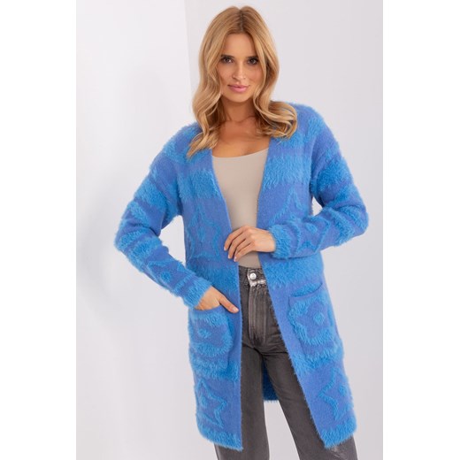 Kardigan z kieszeniami niebieski ze sklepu 5.10.15 w kategorii Swetry damskie - zdjęcie 169701548