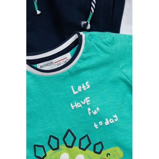 Komplet niemowlęcy bawełniany zielony- T-shirt i dresy Minoti 80/86 okazja 5.10.15