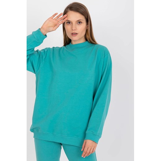Turkusowa dresowa bluza basic o fasonie oversize ze sklepu 5.10.15 w kategorii Bluzy damskie - zdjęcie 169701688