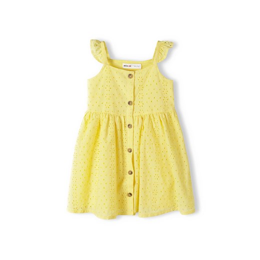 Zółta sukienka na lato dla dziewczynki - haftowana Minoti 98/104 5.10.15
