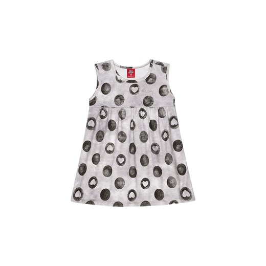 Bawełniana sukienka w serduszka z grubymi ramiączkami - szary ze sklepu 5.10.15 w kategorii Sukienki niemowlęce - zdjęcie 169701979