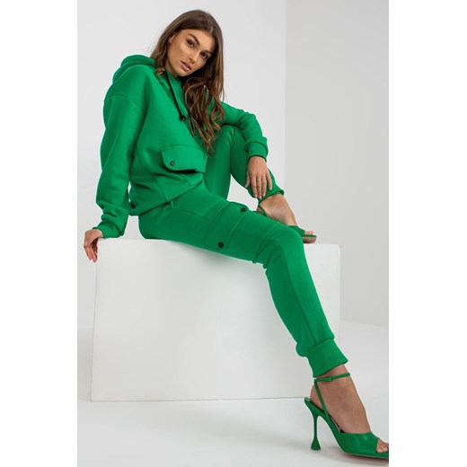 Zielony damski komplet dresowy z bluzą oversize ze sklepu 5.10.15 w kategorii Dresy damskie - zdjęcie 169701998