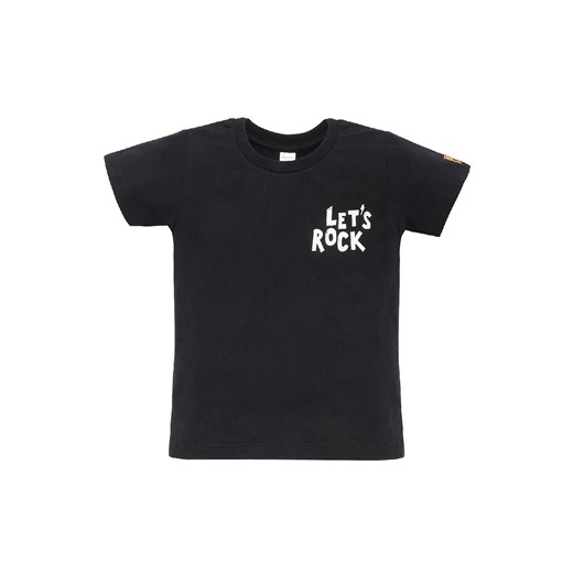 Dzianinowy t-shirt chłopięcy Let's rock czarny ze sklepu 5.10.15 w kategorii T-shirty chłopięce - zdjęcie 169702045