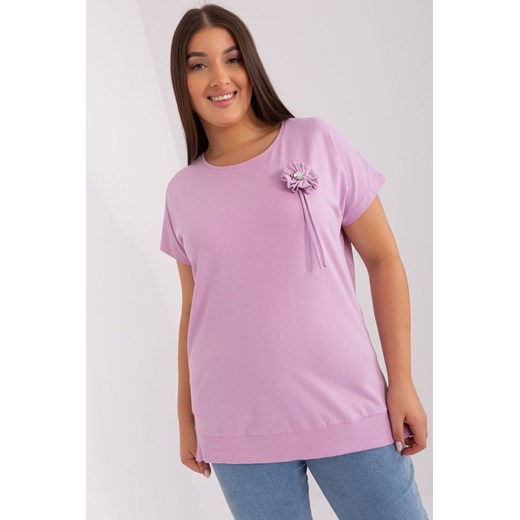 Jasnofioletowa damska bluzka plus size ze ściągaczem ze sklepu 5.10.15 w kategorii Bluzki damskie - zdjęcie 169702548