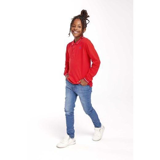 Czerwona bluzka polo chłopięca z długim rękawem ze sklepu 5.10.15 w kategorii T-shirty chłopięce - zdjęcie 169702665