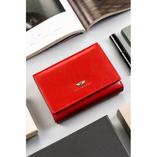 Czerwony elegancki portfel damski ze skóry naturalnej — Peterson Peterson one size 5.10.15