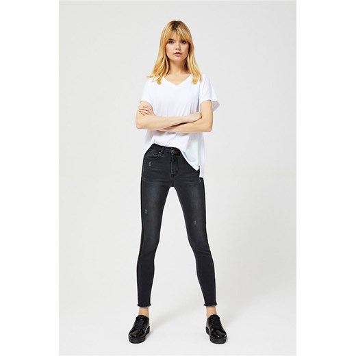 Spodnie damskie jeansowe typu high waist czarne ze sklepu 5.10.15 w kategorii Jeansy damskie - zdjęcie 169702728