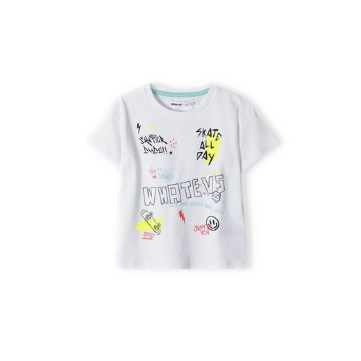 Biała koszulka bawełniana dla niemowlaka z nadrukiem ze sklepu 5.10.15 w kategorii Koszulki niemowlęce - zdjęcie 169702765