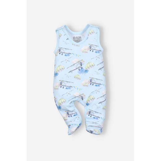 Śpiochy niemowlęce z bawełny organicznej dla chłopca - Samoloty ze sklepu 5.10.15 w kategorii Śpiochy - zdjęcie 169702805