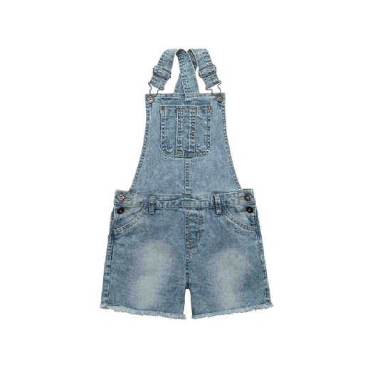 Jasnoniebieskie ogrodniczki jeansowe dla dziewczynki ze sklepu 5.10.15 w kategorii Spodenki dziewczęce - zdjęcie 169702975