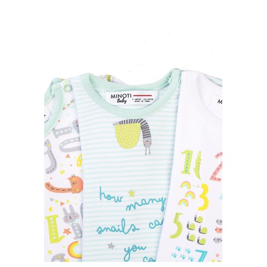 Bawełniane T-shirty niemowlęce w cyferki 3-pak Minoti 62/68 5.10.15